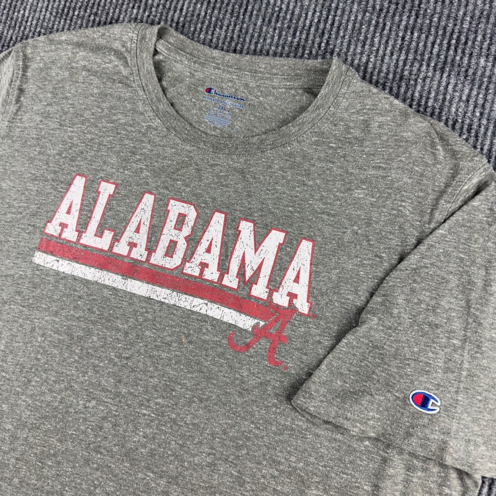 Champion Alabama Crimson Tide Men 2XL Gray Heather Graphic T-Shirt NCAA Football